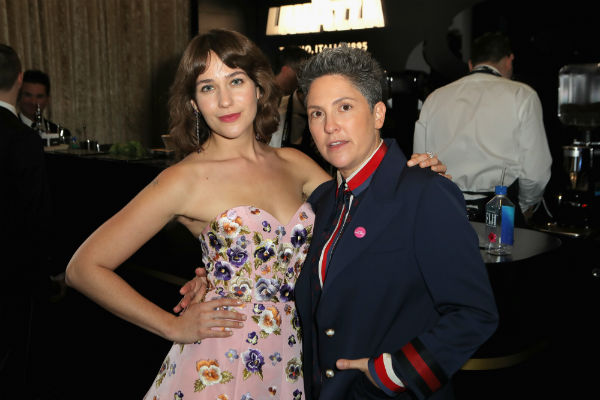 Lola Kirke with writer/producer Jill Soloway attend the 74th Annual Golden Globe Awards