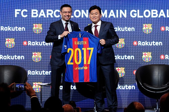 Japanese online firm Rakuten is officially a sponsor of FC Barcelona, with its logo expected to appear on the team's t-shirts next season.