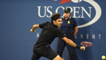 Roger Federer rallied three straight sets after he lost the first two sets to win against Gael Monfils at the quarter-finals of the U.S. Open