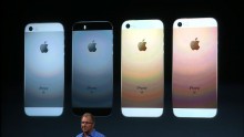Apple VP Greg Joswiak announces the new iPhone SE during an Apple special event at the Apple headquarters on March 21, 2016 in Cupertino, California. 