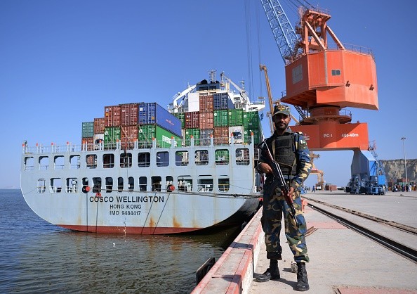 Chinese Naval Vessels at Gwadar port.  