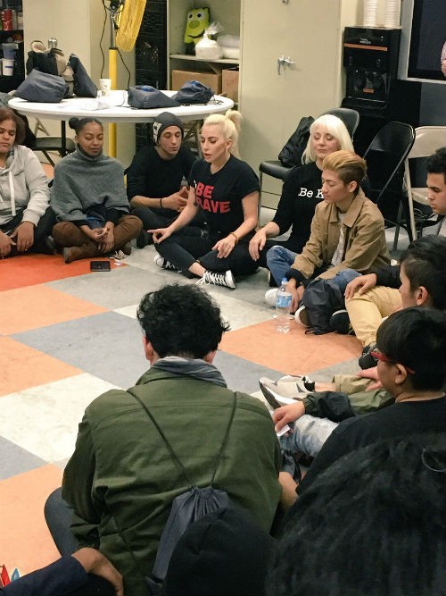 Lady Gaga meets with LGBTQ youths at Ali Forney Center