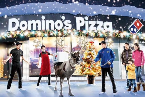 Dominos Japan to delivery pizzas... by reindeer.