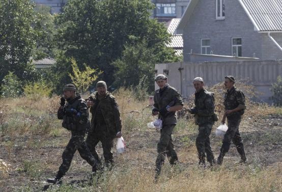 Soldiers of Ukrainian self-defence battalion 'Azov'