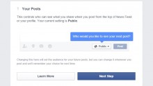 Facebook's privacy checkup tool