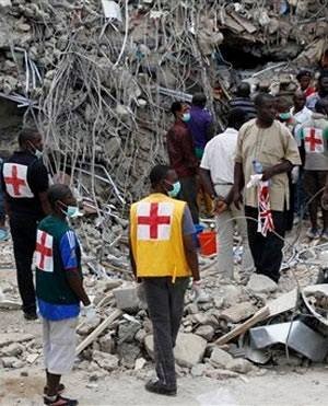 Ongoing rescue operations at the church scene where more than 150 people have been confirmed dead.