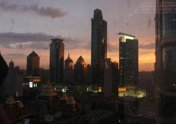 An aerial view of Shanghai.