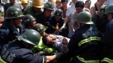 One person sustained injuries after a building he was in collapsed in Shanghai