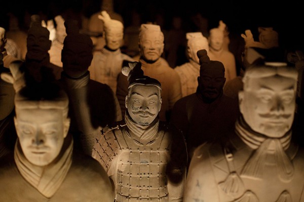 Police destroyed over 40 fake Terracotta warriors in Shaanxi Province.
