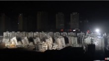 A city in central China simultaneously demolished 19 buildings in just 10 seconds.