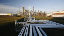  Pipelines are seen at the TOTAL oil refinery on January 10, 2007 in Leuna, Germany.