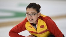 China Women's Curling team captain Wang Bingyu