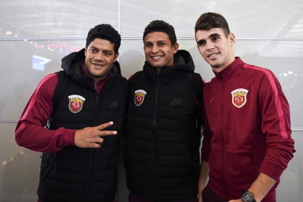 Shanghai SIPG imports (from L to R) Hulk, Elkeson, and Oscar