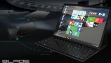 Lenovo Blade is a tablet with a built-in cover and paired with a detachable keyboard.