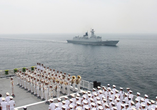 A fleet of three Chinese naval ship left Shanghai on Sunday. 