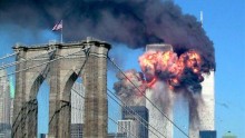 The second tower of the World Trade Center bursts into flames after being hit by a hijacked airplane in New York September 11, 2001.