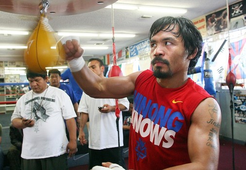 Manny Pacquiao doing rounds on the speedball