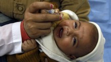 Child receives Vaccine in Syria