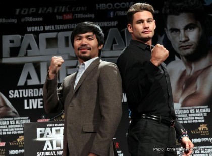 Pacquiao and Algieri promoting their upcoming fight