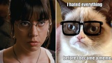 Aubrey Plaza and Grumpy Cat