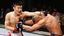 Takanori Gomi fighting in the UFC