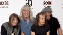 Malcolm Young [L] with the rest of AC/DC