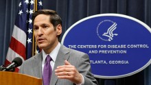 Centers for Disease Control and Prevention (CDC) Director, Dr. Thomas Frieden, speaks at the CDC headquarters in Atlanta, Georgia September 30, 2014.