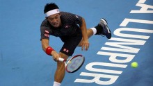 Kei Nishikori came back from a set down to demolish Benjamin Becker in the second set en route to the finals of the Rakuten Japan Open Tennis Championships in Tokyo