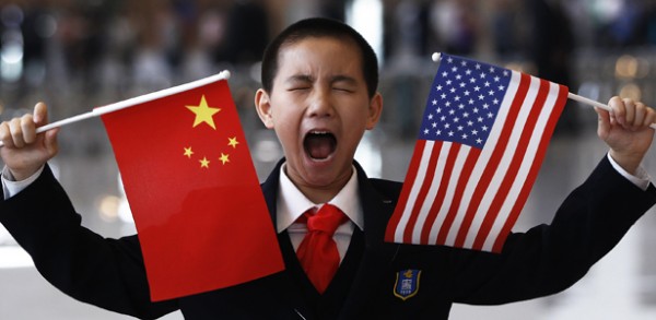 China-U.S. Flags