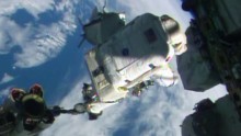 Wiseman and Gerst on the fist spacewalk on the ISS in months