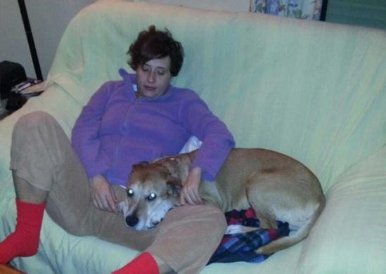 Ebola-infected nurse Teresa Ramos with her dog, Excalibur.