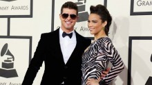 Robin Thicke and Paula Patton at the Grammy's in January just before splitting in February.