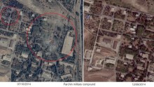 Satellite photos showing the before and after of the massive explosion in Parchin, Iran.