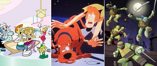 The Jetsons, Scooby Doo, and Teenage Mutant Ninja Turtles.
