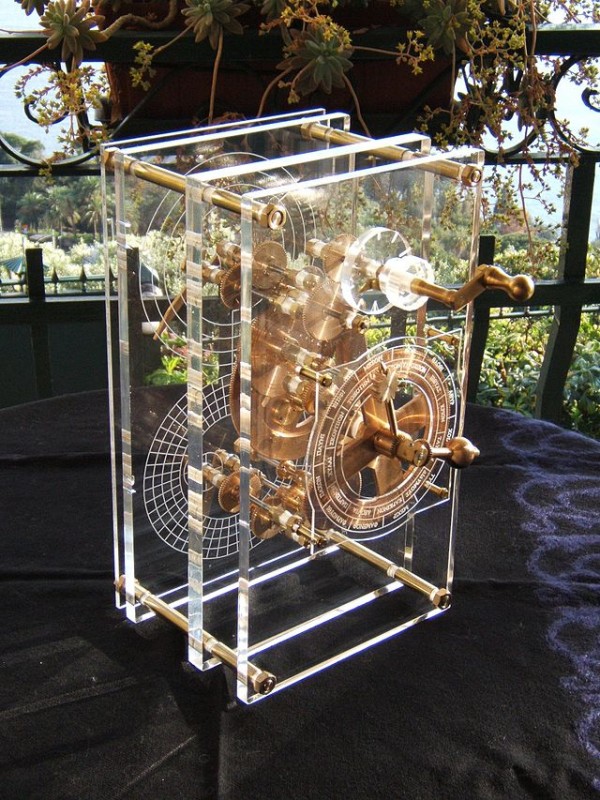 Front panel of a reproduction of the Antikythera Mechanism, dubbed as the oldest computer in the world found in the shipwreck