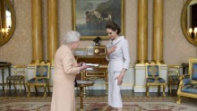 Queen Elizabeth II and Angelina Jolie