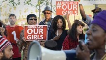''Bring Back Our Girls'' campaign demonstration and candlelight vigil, held on Mother's Day in Los Angeles May 11, 2014.
