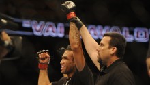 Apr 19, 2014; Orlando, FL, USA; Fabricio Werdum celebrates a victory after his heavyweight fight during UFC on FOX 11 at Amway Center. 