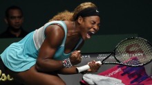 World No. 1 Serena Williams defeated Ana Ivanovic in two straight sets 6-4 6-4 in the opening day of the WTA Finals in Singapore