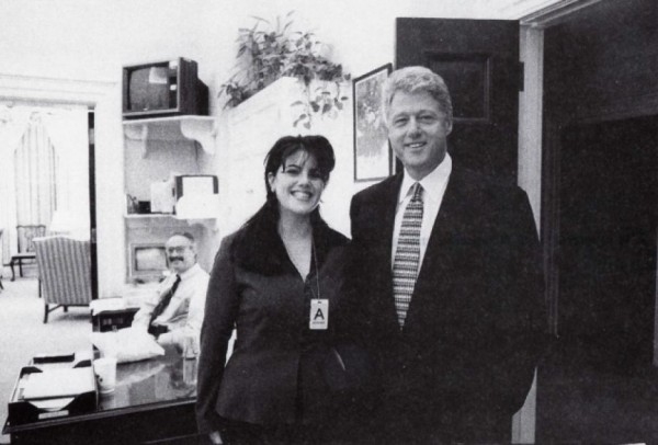 President Bill Clinton poses with Monica Lewinsky in a Nov. 17, 1995 photo.