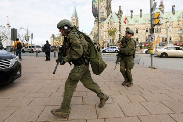 Police and tactical teams have converged on the area near Canada's parliament.