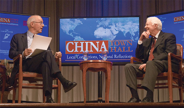 Former President Jimmy Carter at this week's China Town Hall at the Carter Center.