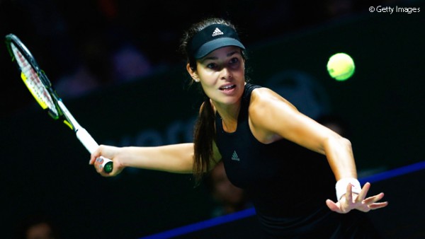 Seventh seeded Ana Ivanovic defeated Canadian star Eugenie Bouchard in straight sets 6-1 6-3 and kept her hopes alive for a semifinals berth at the WTA Finals in Singapore 