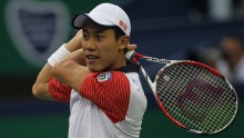 Kei Nishikor had to shake off some cobwebs against Tommy Robredo of Spain in his opening matchup at the Paribas Masters in Paris