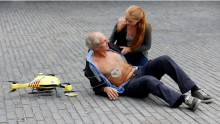 The ambulance drone at work
