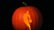 Pumpkin with NBA logo 