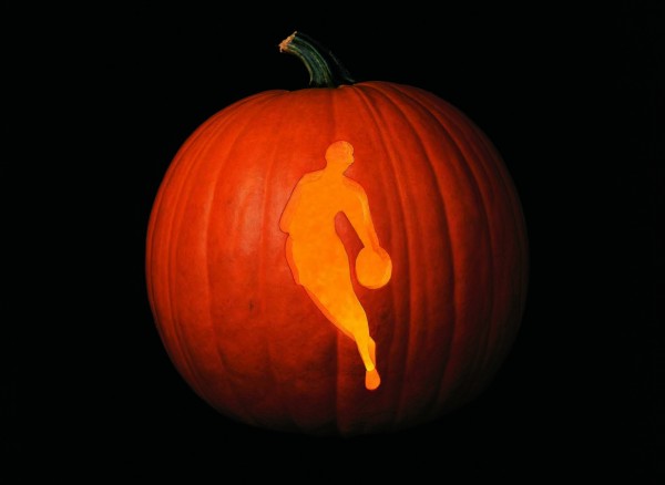 Pumpkin with NBA logo 
