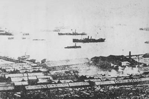 Beiyang fleet at anchor in Weihaiwei