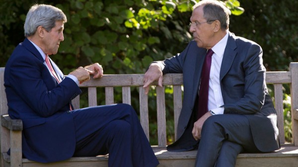 U.S. Secretary of State John Kerry (L) and Russian Foreign Minister Sergei Lavrov.