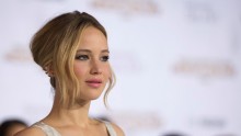 Jennifer Lawrence as Katniss Everdeen in 